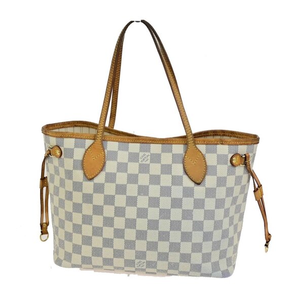 LOUIS VUITTON Neverfull PM Shoulder Tote Bag Damier Azur Leather N51110 74YG880 - Picture 10 of 16